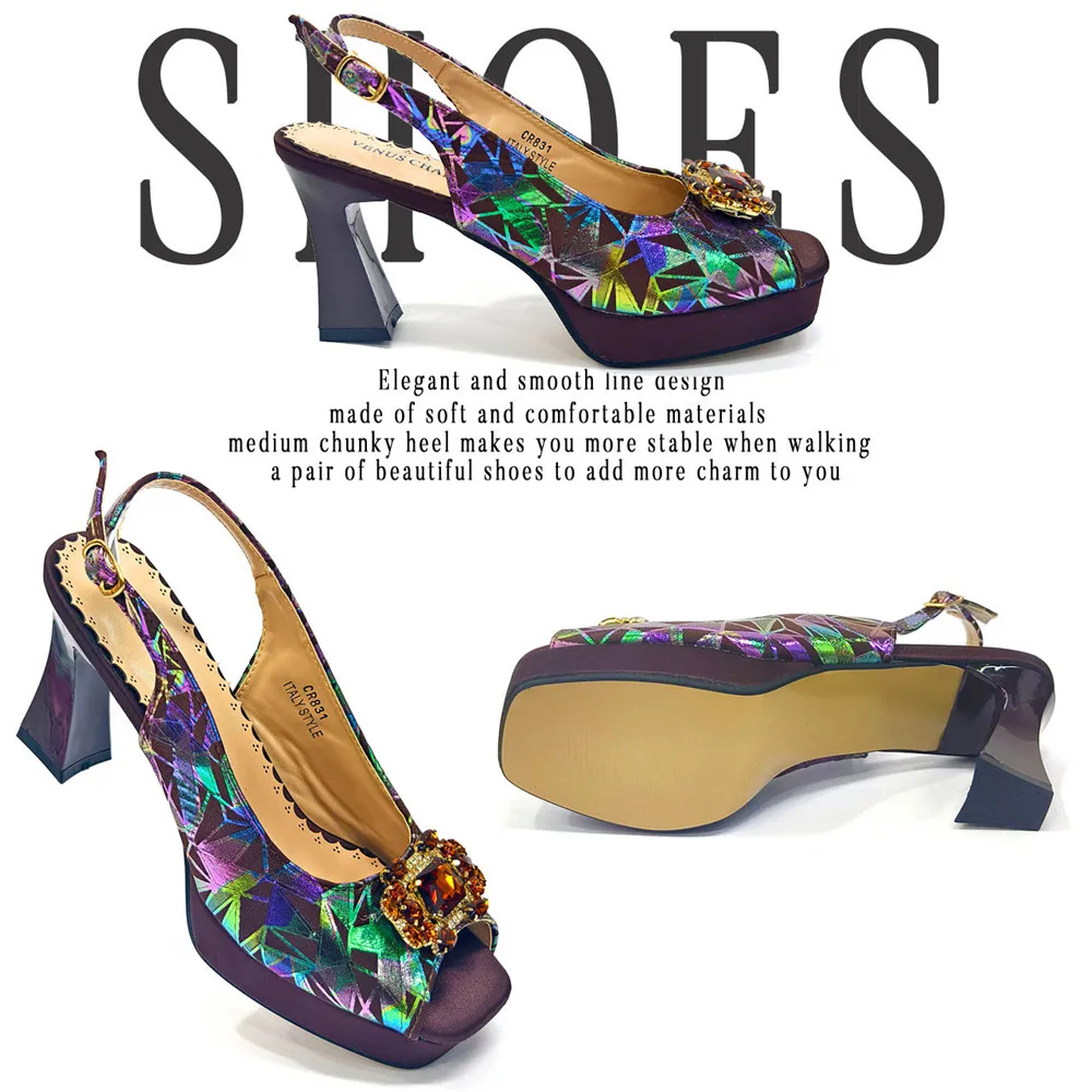 Italy Shoes and Bags Set for Woman African Women Shoes and Bags Italy Rhinestone Wedding Shoes Bags Women Pumps Luxury Party