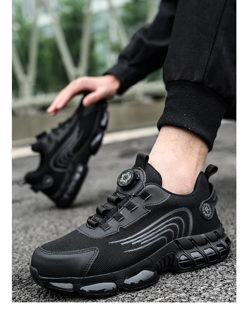Durable Men's Safety Shoes Fashion Men's Work Boots Anti Smash Piercing Resistant Factory Outdoor Comfort Footwear For Men