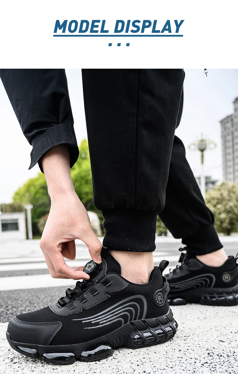 Durable Men's Safety Shoes Fashion Men's Work Boots Anti Smash Piercing Resistant Factory Outdoor Comfort Footwear For Men