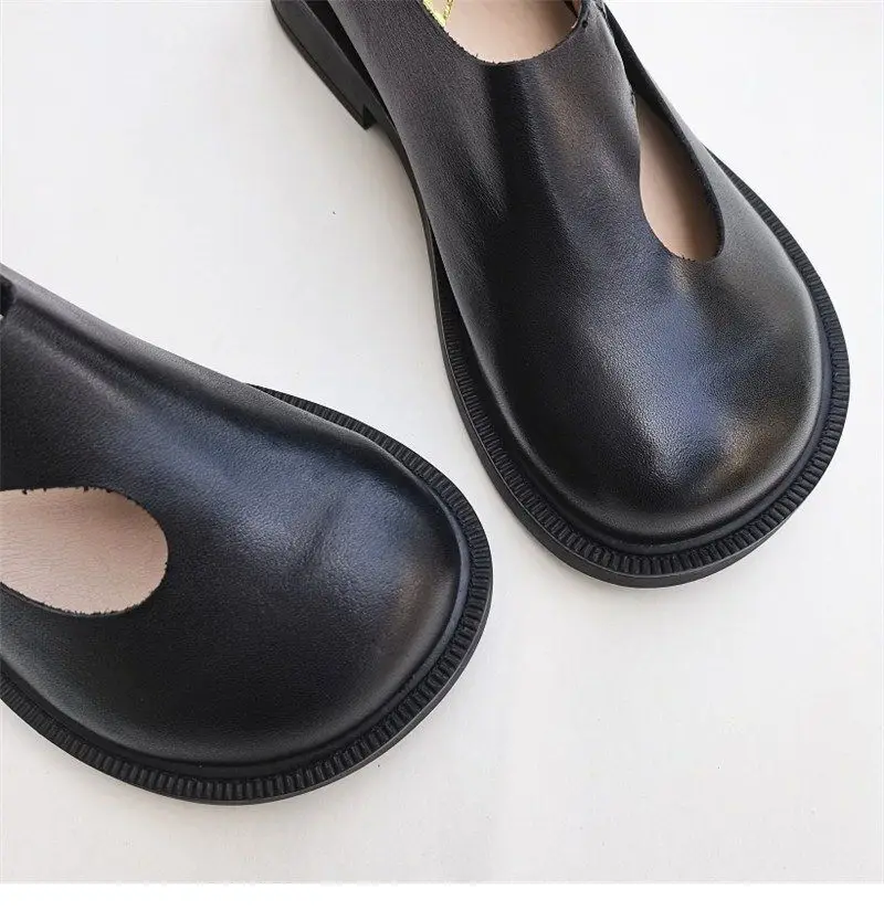 Spring summer leather loafers wide toe women's shoes cowhide retro ethnic genuine leather single shoes autumn flat shoes