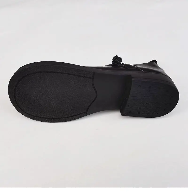 Spring summer leather loafers wide toe women's shoes cowhide retro ethnic genuine leather single shoes autumn flat shoes