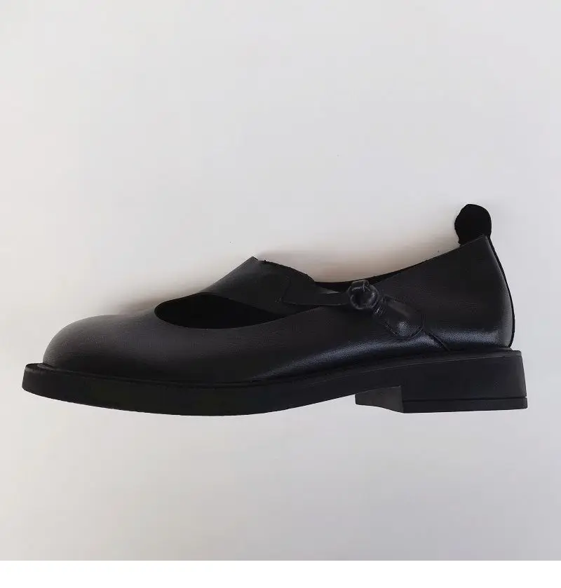 Spring summer leather loafers wide toe women's shoes cowhide retro ethnic genuine leather single shoes autumn flat shoes