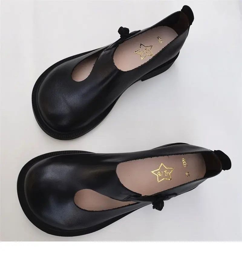 Spring summer leather loafers wide toe women's shoes cowhide retro ethnic genuine leather single shoes autumn flat shoes