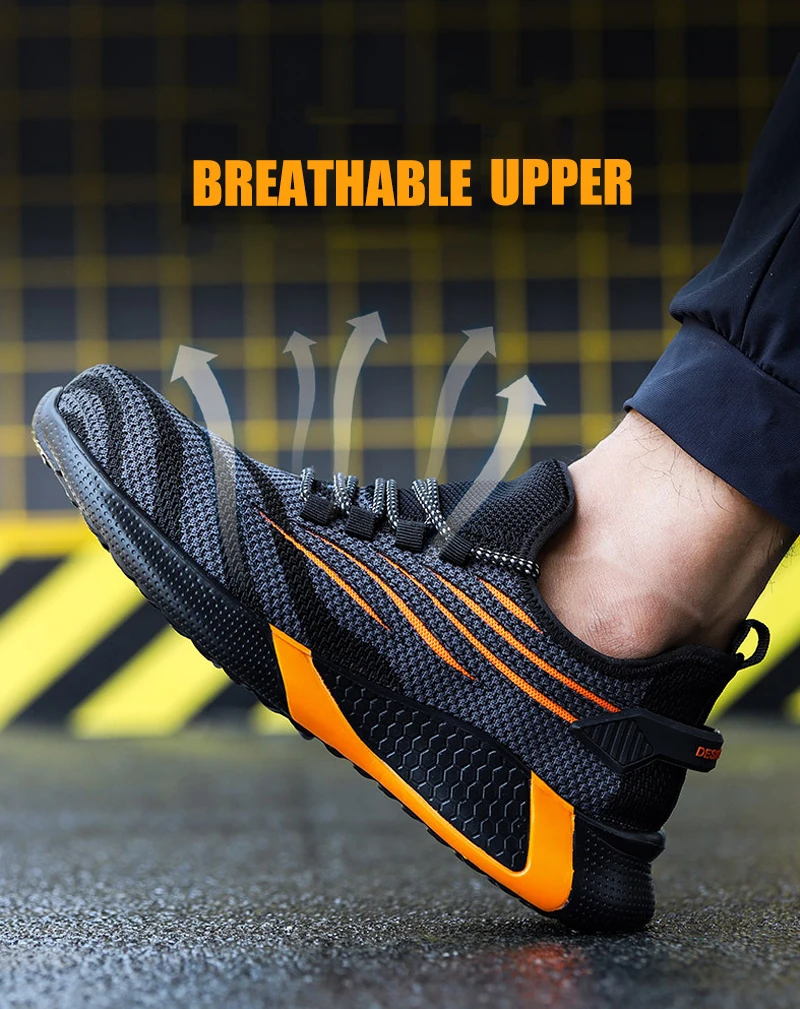 Men Work Safety Shoes Anti-puncture Working Sneakers Male Indestructible Work Shoes Men Boots Lightweight Men Shoes Safety Boots