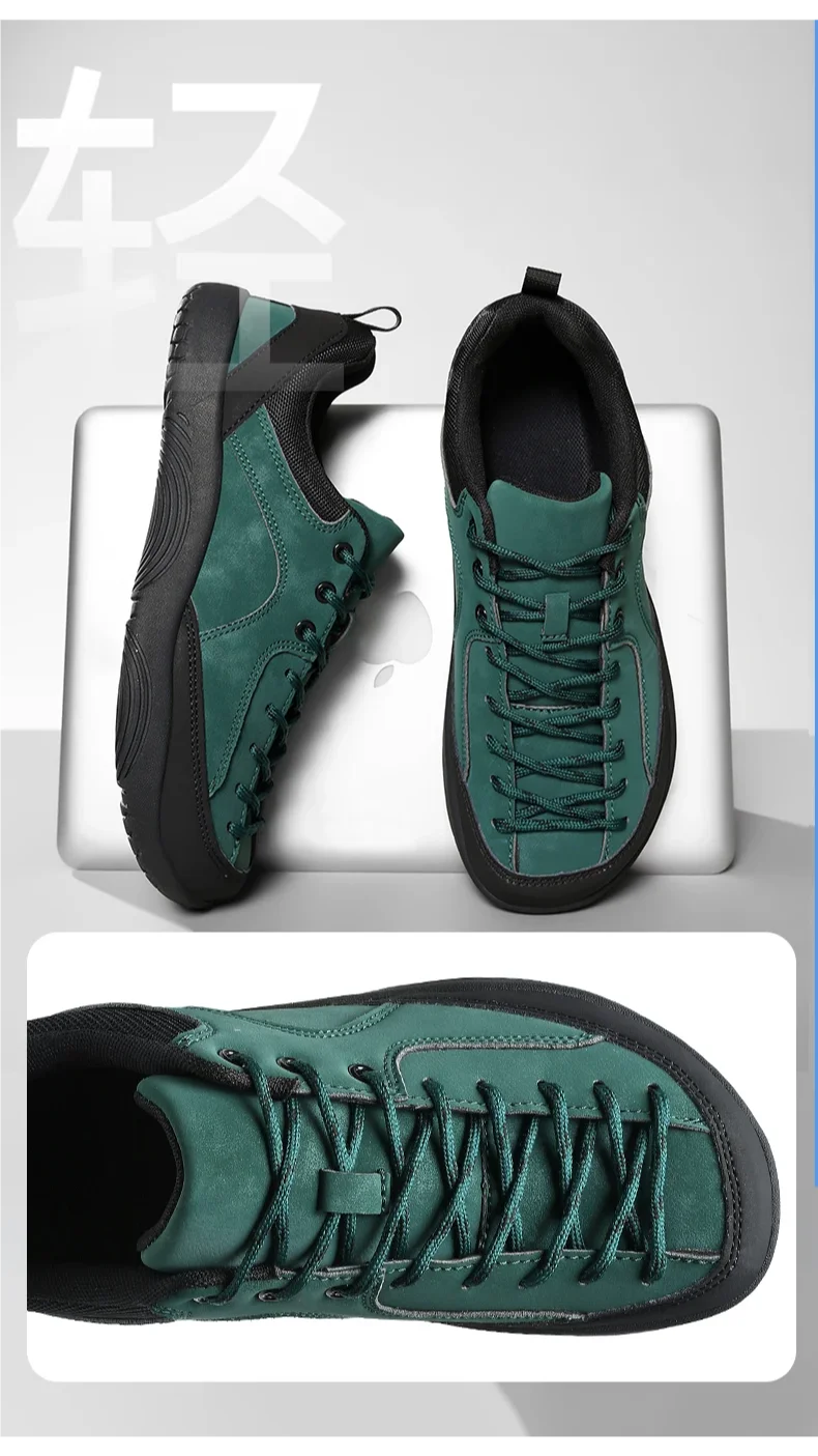 Unisex Barefoot Wide Toe Running Shoes Minimalist Artificial Leather Walking Sneakers Lace Up Lightweight Breathable Shoes