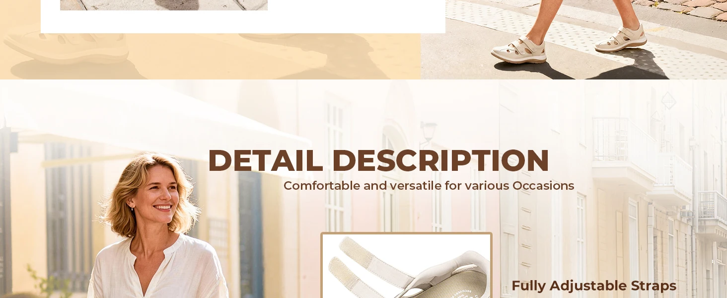 FitVille Women's Summer Sandals Wide Orthopedic Sandal Comfort Walking Shoes with Arch Support Slippers Diabetic Swollen Feet