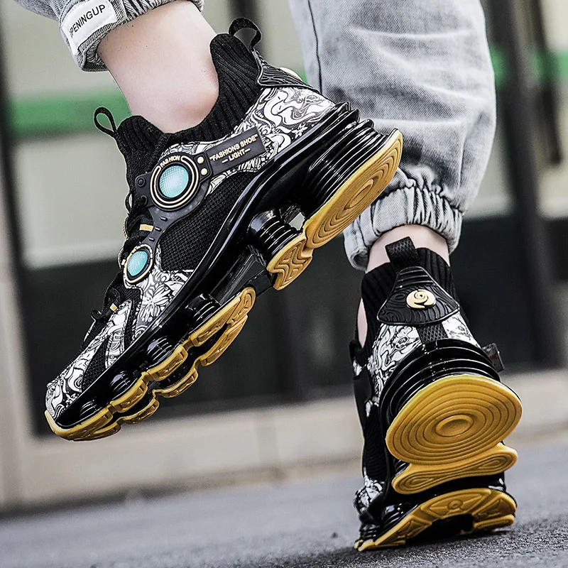 YRZL Men Sneakers Tenis Luxury Designer Shoes Mens High Quality Platform Sneakers Fashion Blade Loafers Running Shoes for Men