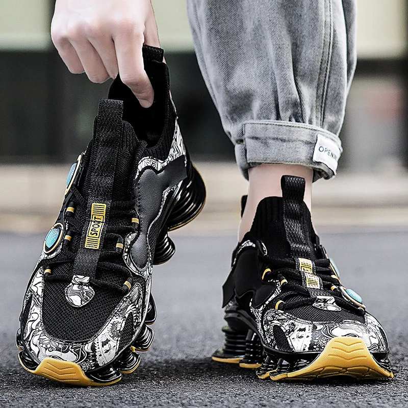 YRZL Men Sneakers Tenis Luxury Designer Shoes Mens High Quality Platform Sneakers Fashion Blade Loafers Running Shoes for Men