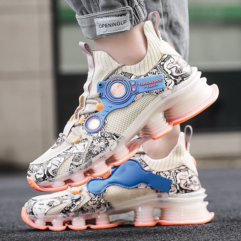 YRZL Men Sneakers Tenis Luxury Designer Shoes Mens High Quality Platform Sneakers Fashion Blade Loafers Running Shoes for Men