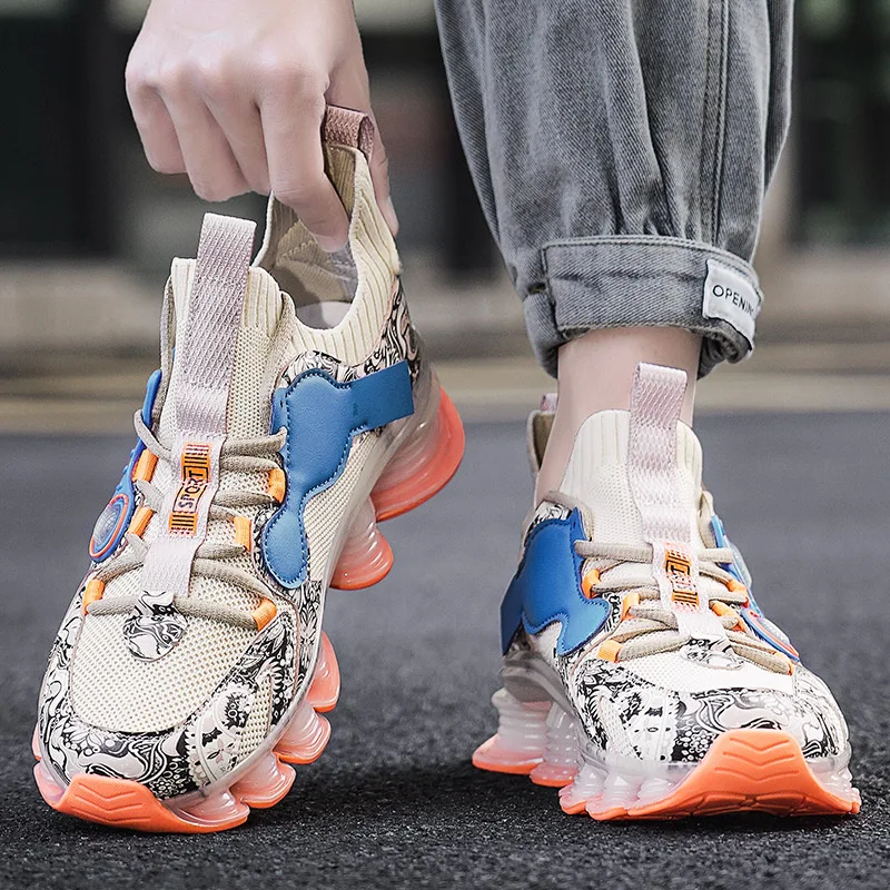 YRZL Men Sneakers Tenis Luxury Designer Shoes Mens High Quality Platform Sneakers Fashion Blade Loafers Running Shoes for Men