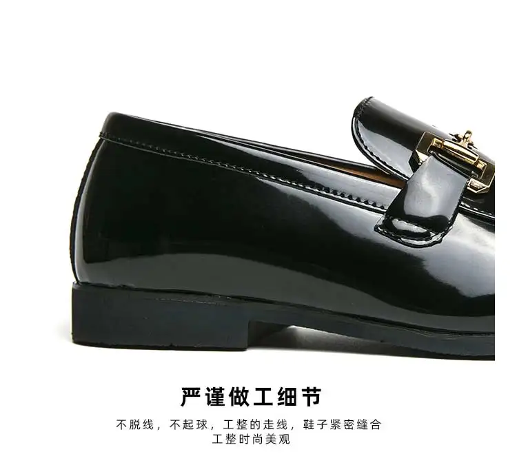 New Loafers Metal Decoration Slip-On Breathable Wedding Black Pu Leather Size 38-46 Handmade Mens Loafers Free Shipping