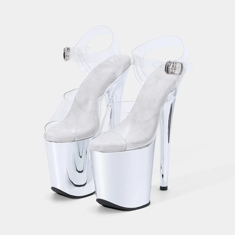 New Popular Sexy Cross Straps 20cm 8' Nude Patent Fashion Platform High Heels Sandals Pole Dance Shoes