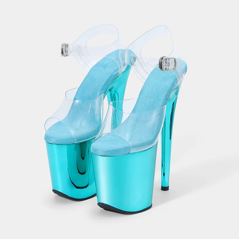 New Popular Sexy Cross Straps 20cm 8' Nude Patent Fashion Platform High Heels Sandals Pole Dance Shoes