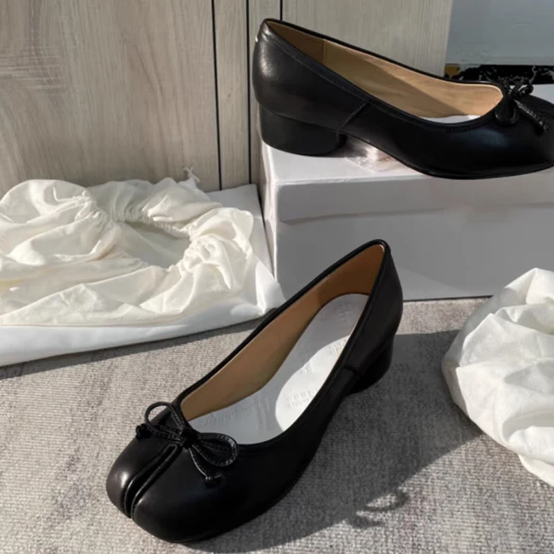 2025 New Women Pumps Fashion Split Toe Shoes Woman Luxury Brand Design Women Caucal Shoes Ins Style Elegant High Heels Female