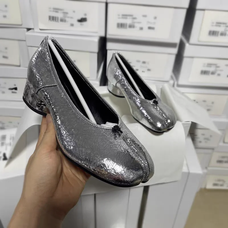 2025 New Women Pumps Fashion Split Toe Shoes Woman Luxury Brand Design Women Caucal Shoes Ins Style Elegant High Heels Female