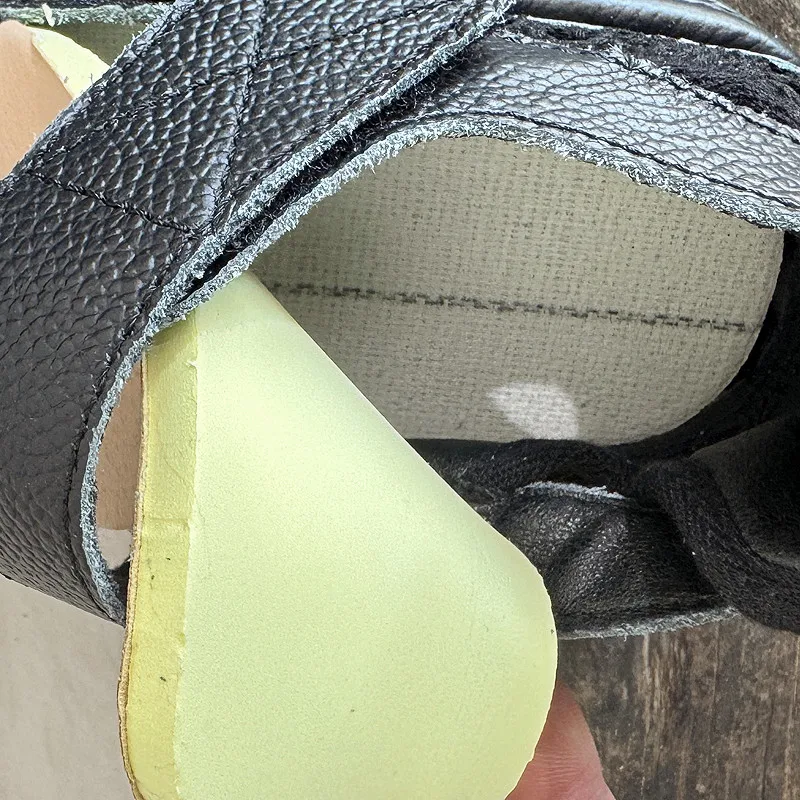 Careaymade-Genuine Leather wider toe women's shoes,handmade thick soled cake mesh surface summer casual breathable women sandals