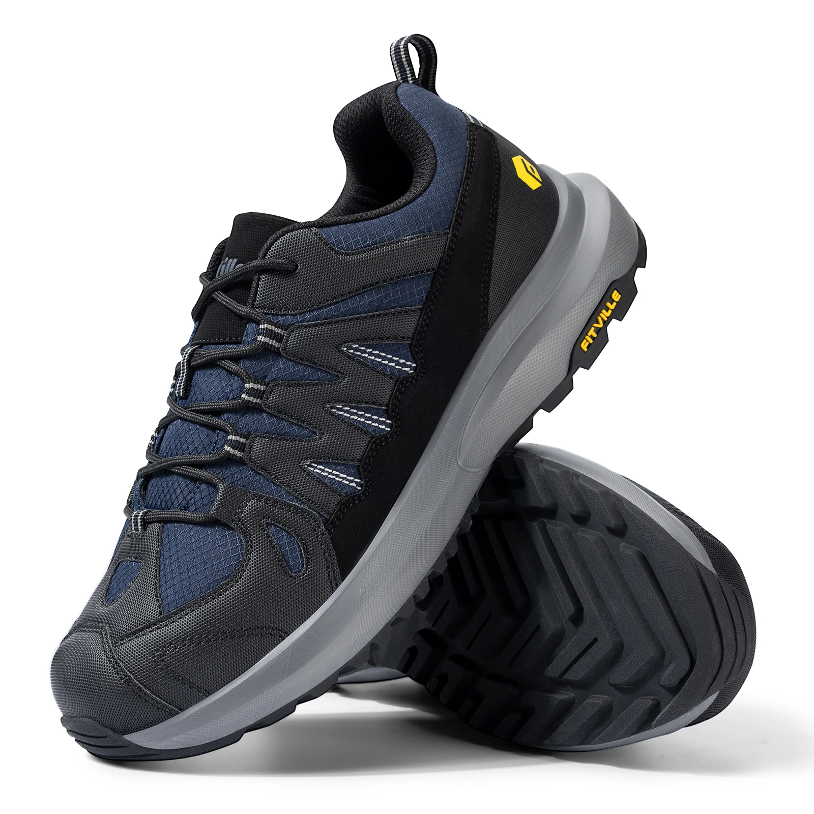 Fittington Men's Wide Hiking Shoes For Men Outdoor Walking Trekking Trails Shoes Non-slip Sports Sneakers With Arch Support