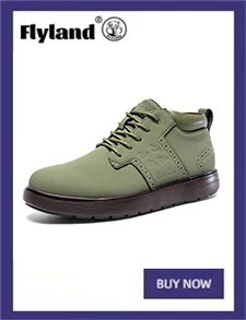 FLYLAND Men's Ankle Boots Casual Leather Shoes Fashion Vintage Hand Stitching Soft Business Handmade Shoes