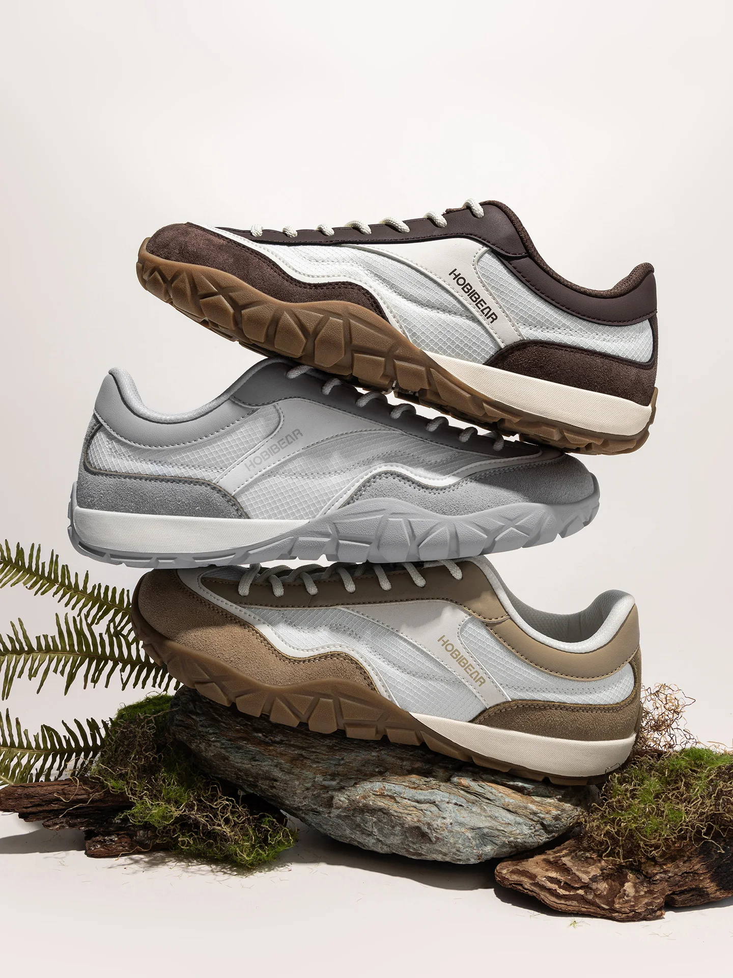 HOBIBEAR Wide Width Hiking Shoes Unisex Trekking Trail Running Sneakers Retro Non Slip Lace-Up Walking Shoes