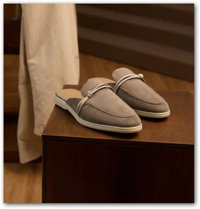 Women's Zaic Leather Loafers 2025 New Model Designer Luxury Brand Casual Slippers Comfortable Sandals for Fashionable Footwear