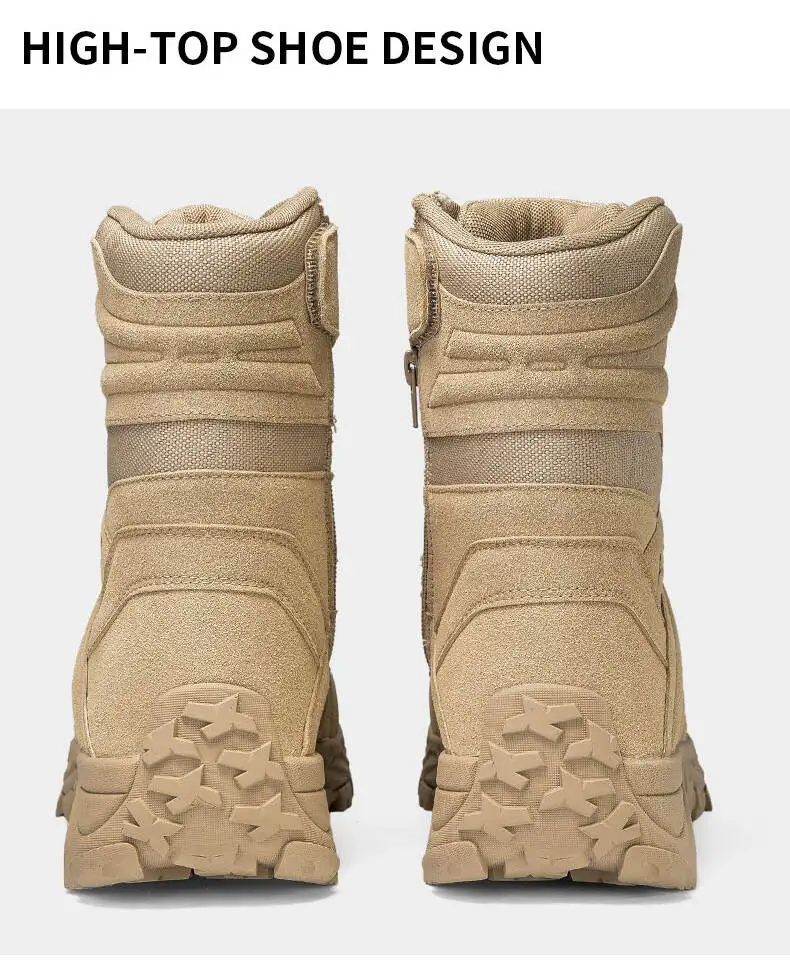 Men's Boots Thick High Quality Sports Shoes Outdoor Ankle Boots Non-slip Hiking Boots Wear-resistant Jungle Trekking Size 39-47