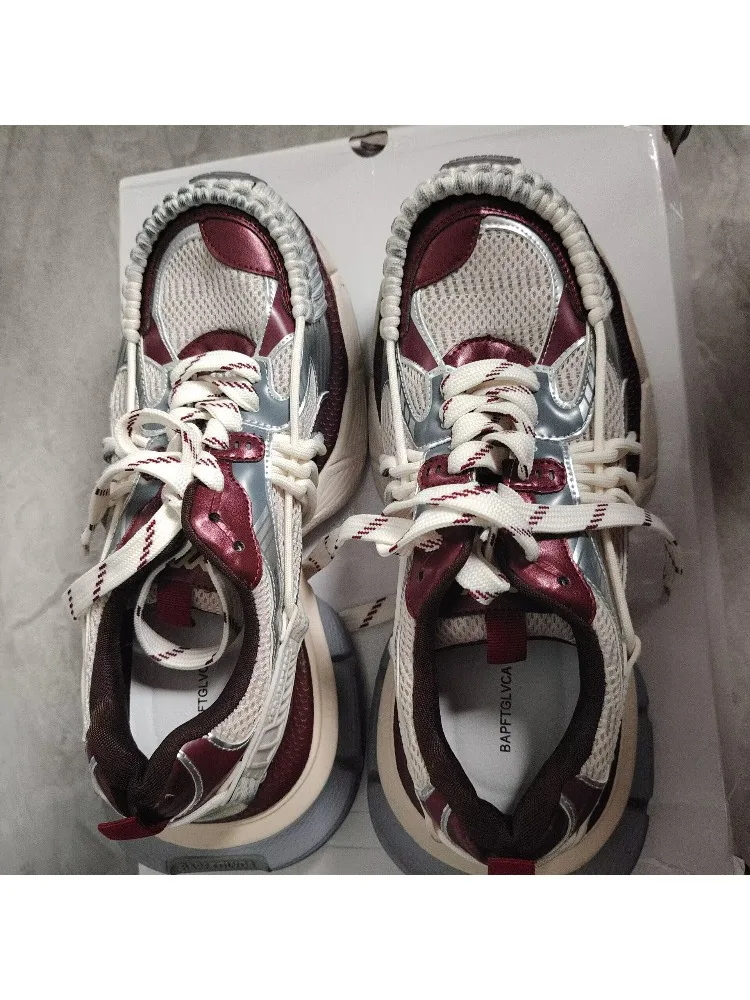 Women 2026 Spring and Autumn Couple New Color Polishing Old Straps Dirty Retro Thick Sole Heightening Fashion Sports Dad Shoes