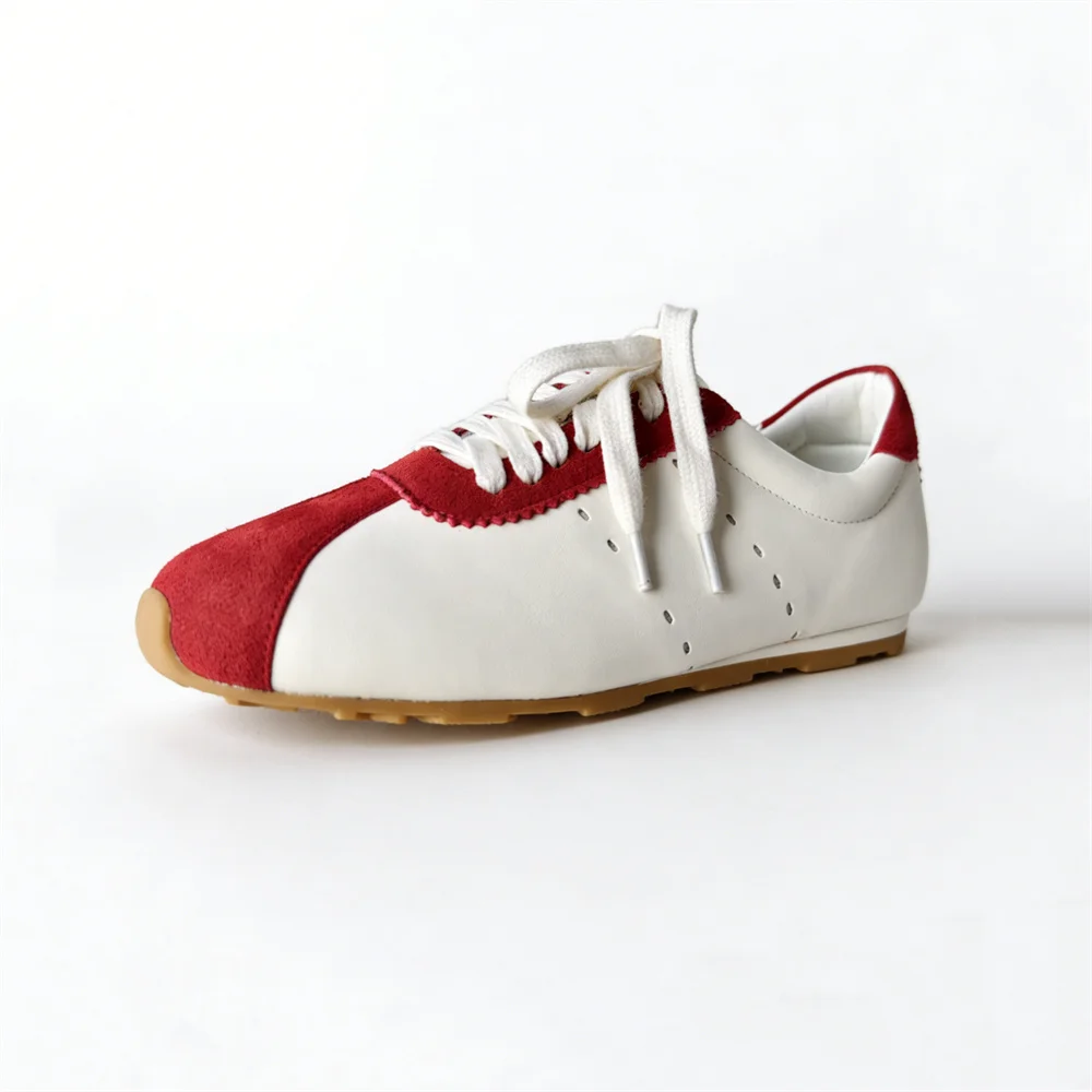 FEDONAS Fashion Women Cow Leather Suede Sneakers Comfort Breathable Cross-tied Spring Summer Casual Sport Shoes Lightweight Shoe