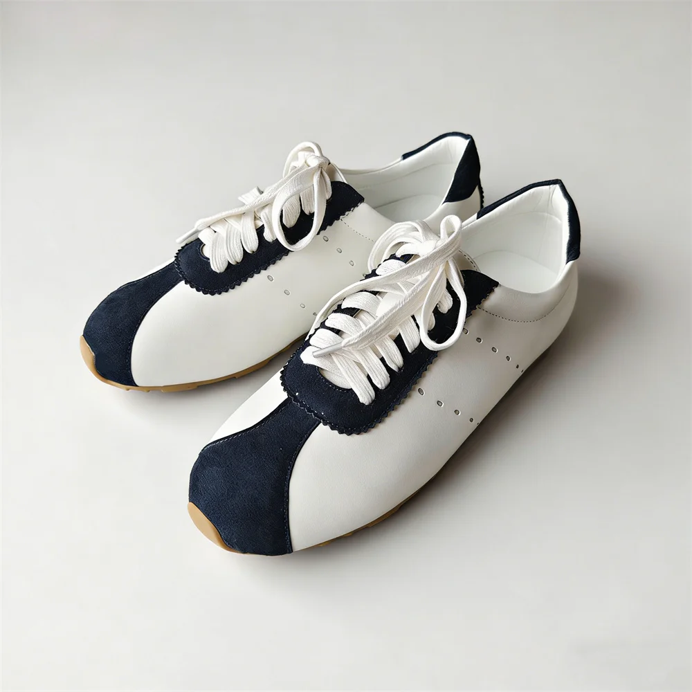 FEDONAS Fashion Women Cow Leather Suede Sneakers Comfort Breathable Cross-tied Spring Summer Casual Sport Shoes Lightweight Shoe