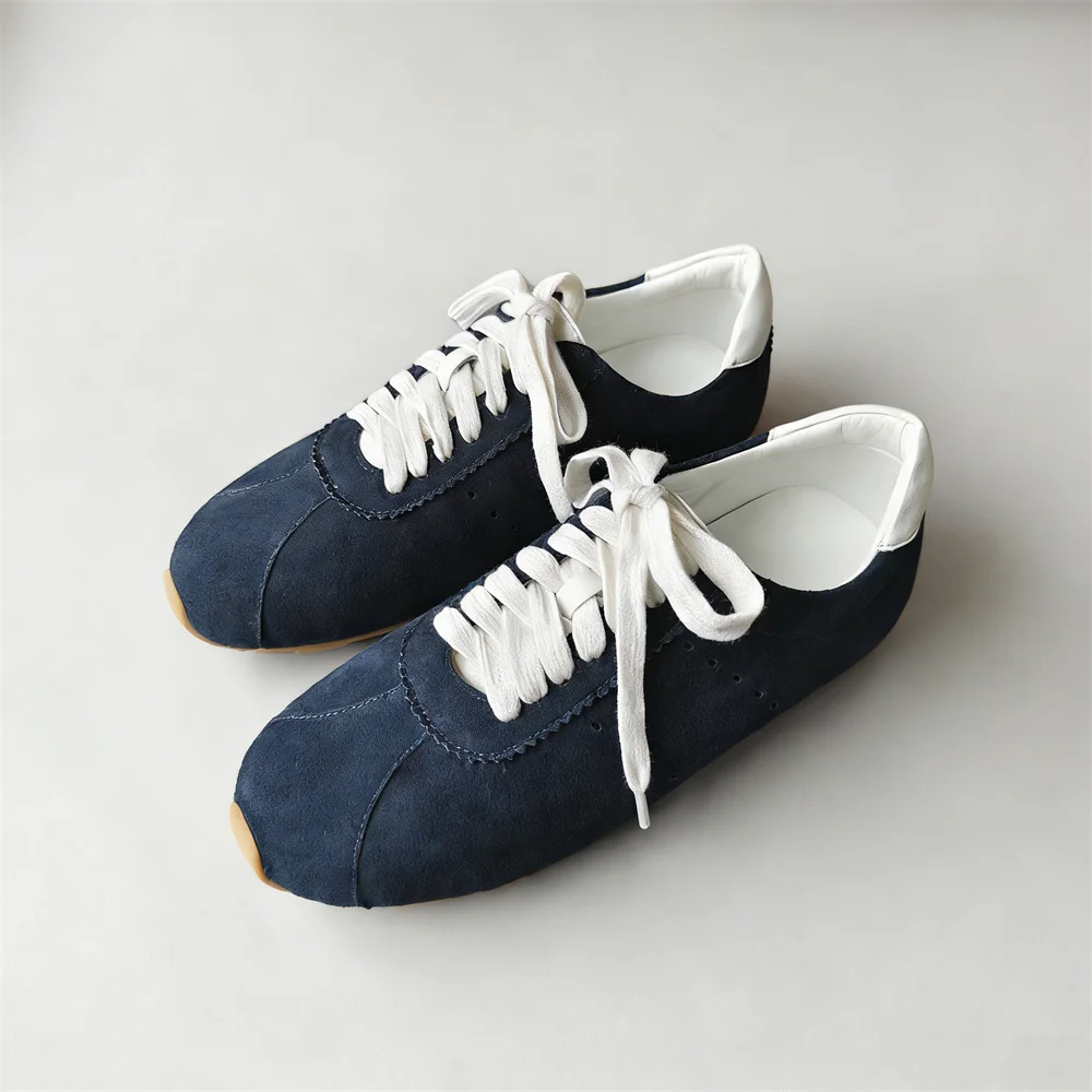 FEDONAS Fashion Women Cow Leather Suede Sneakers Comfort Breathable Cross-tied Spring Summer Casual Sport Shoes Lightweight Shoe