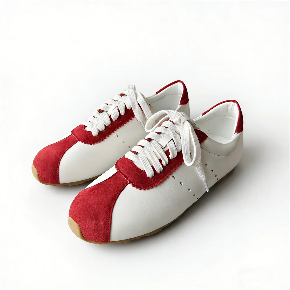 FEDONAS Fashion Women Cow Leather Suede Sneakers Comfort Breathable Cross-tied Spring Summer Casual Sport Shoes Lightweight Shoe