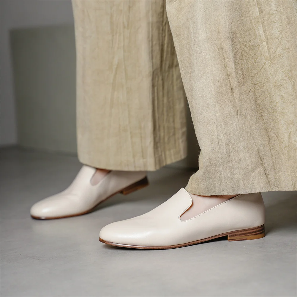 FEDONAS 2026 New Women Genuine Leather Loafers Pumps Low Heels Soft Leather Round Toe Casual Shoes Spring Office Pumps