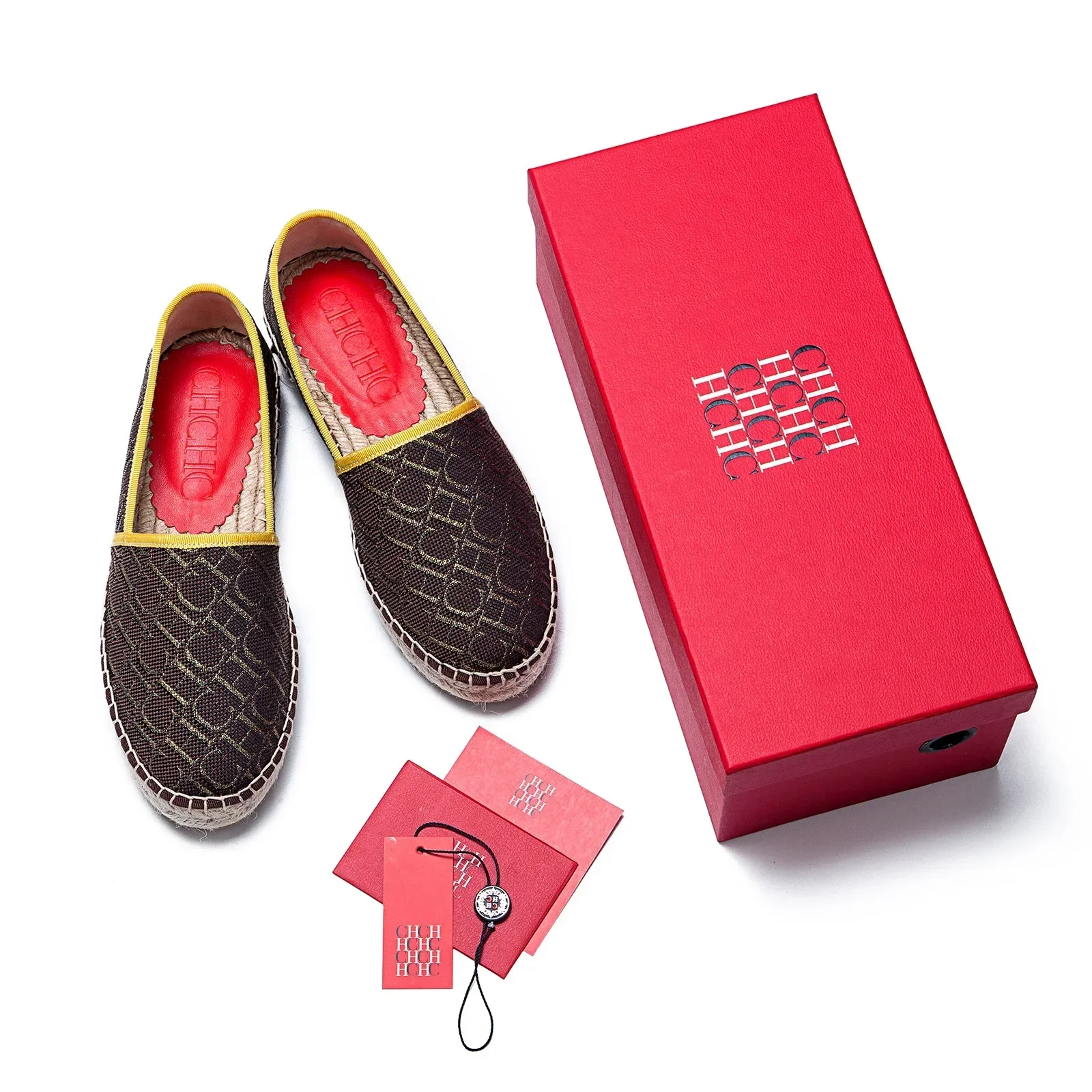CH women's high-quality casual fisherman shoes flats, high-end outdoor classic letter design printed women's shoes