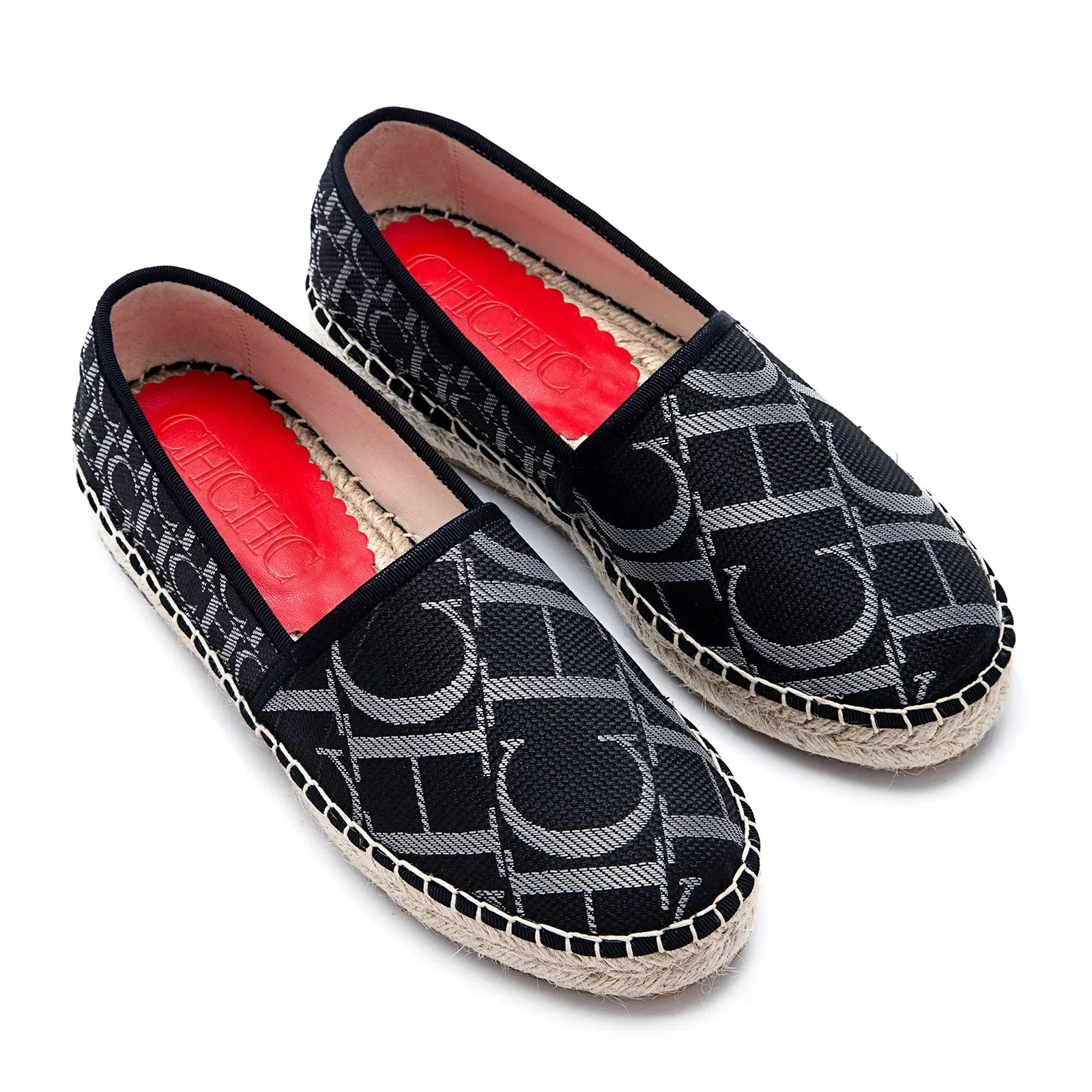CH women's high-quality casual fisherman shoes flats, high-end outdoor classic letter design printed women's shoes