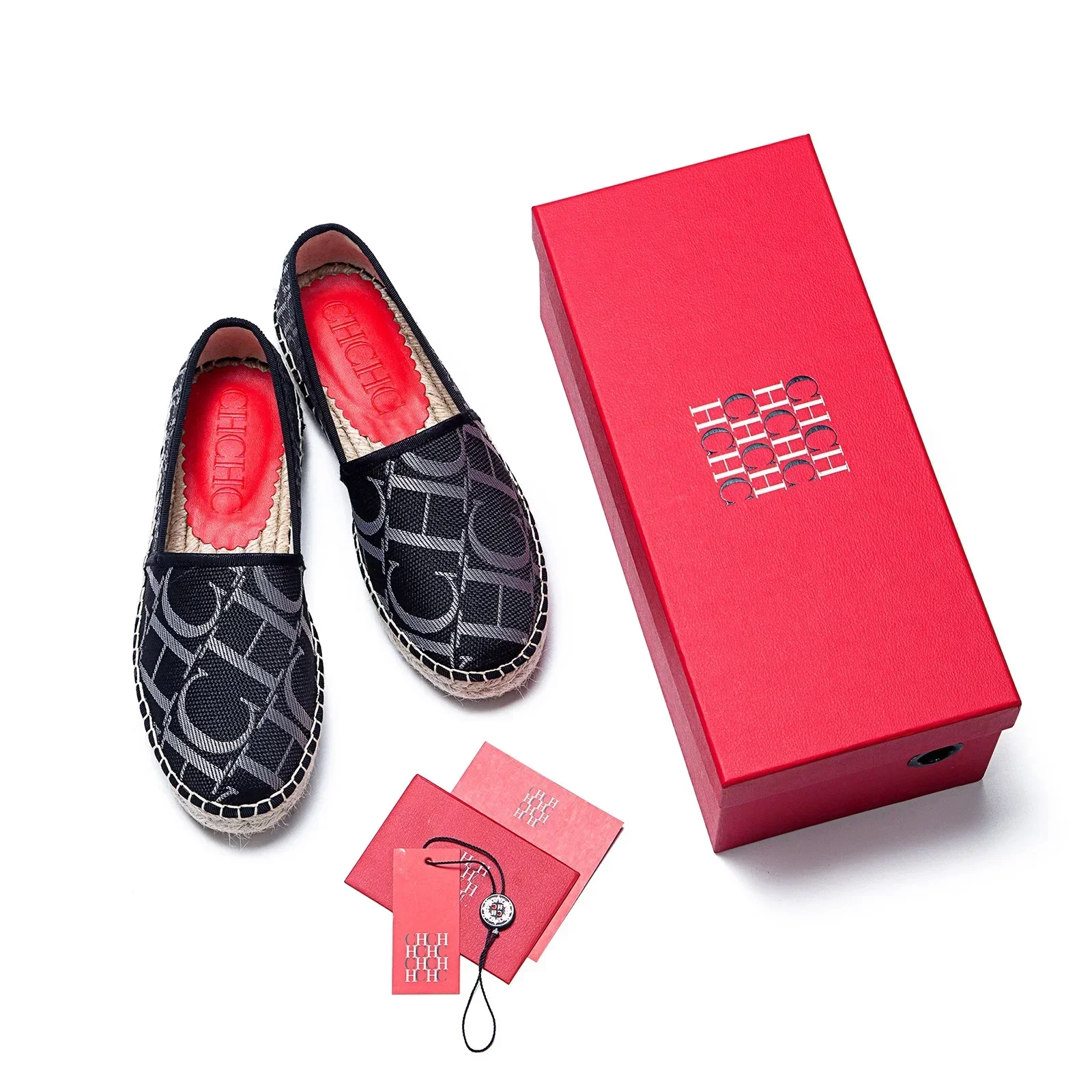 CH women's high-quality casual fisherman shoes flats, high-end outdoor classic letter design printed women's shoes