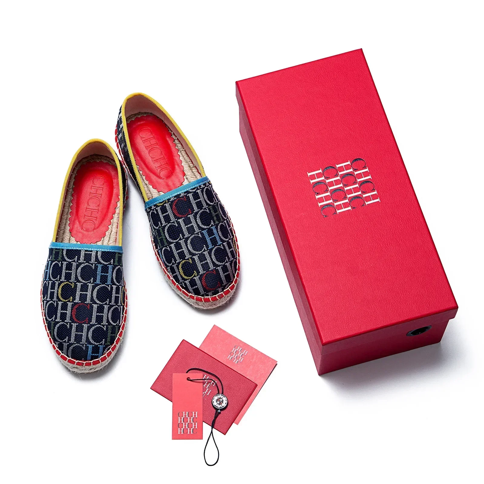 CH women's high-quality casual fisherman shoes flats, high-end outdoor classic letter design printed women's shoes