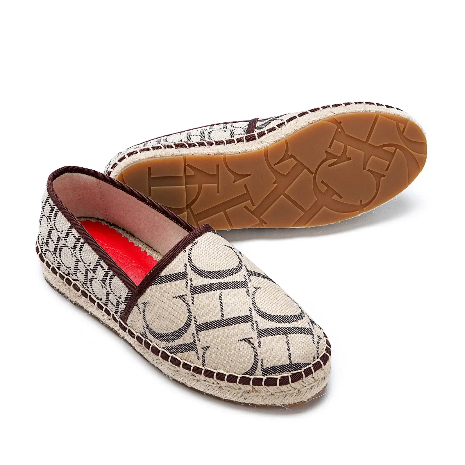 CH women's high-quality casual fisherman shoes flats, high-end outdoor classic letter design printed women's shoes