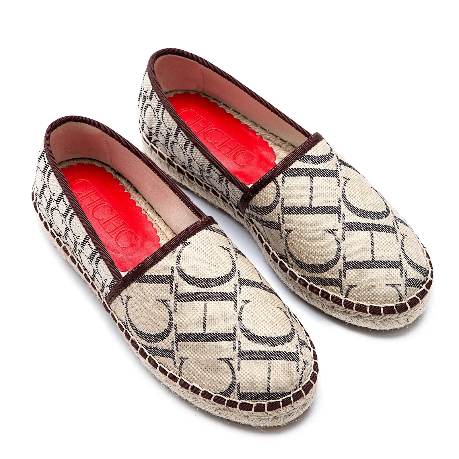 CH women's high-quality casual fisherman shoes flats, high-end outdoor classic letter design printed women's shoes