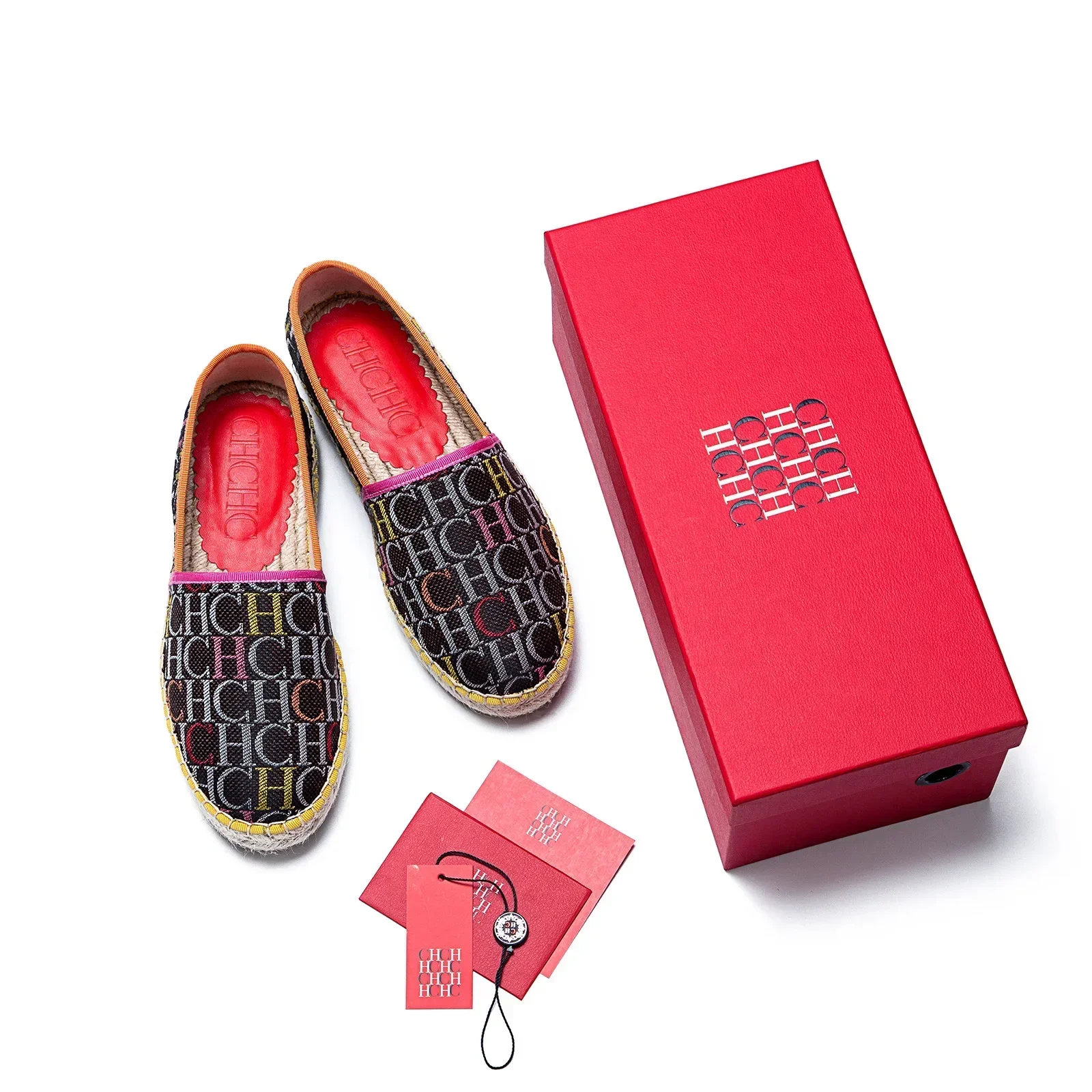 CH women's high-quality casual fisherman shoes flats, high-end outdoor classic letter design printed women's shoes