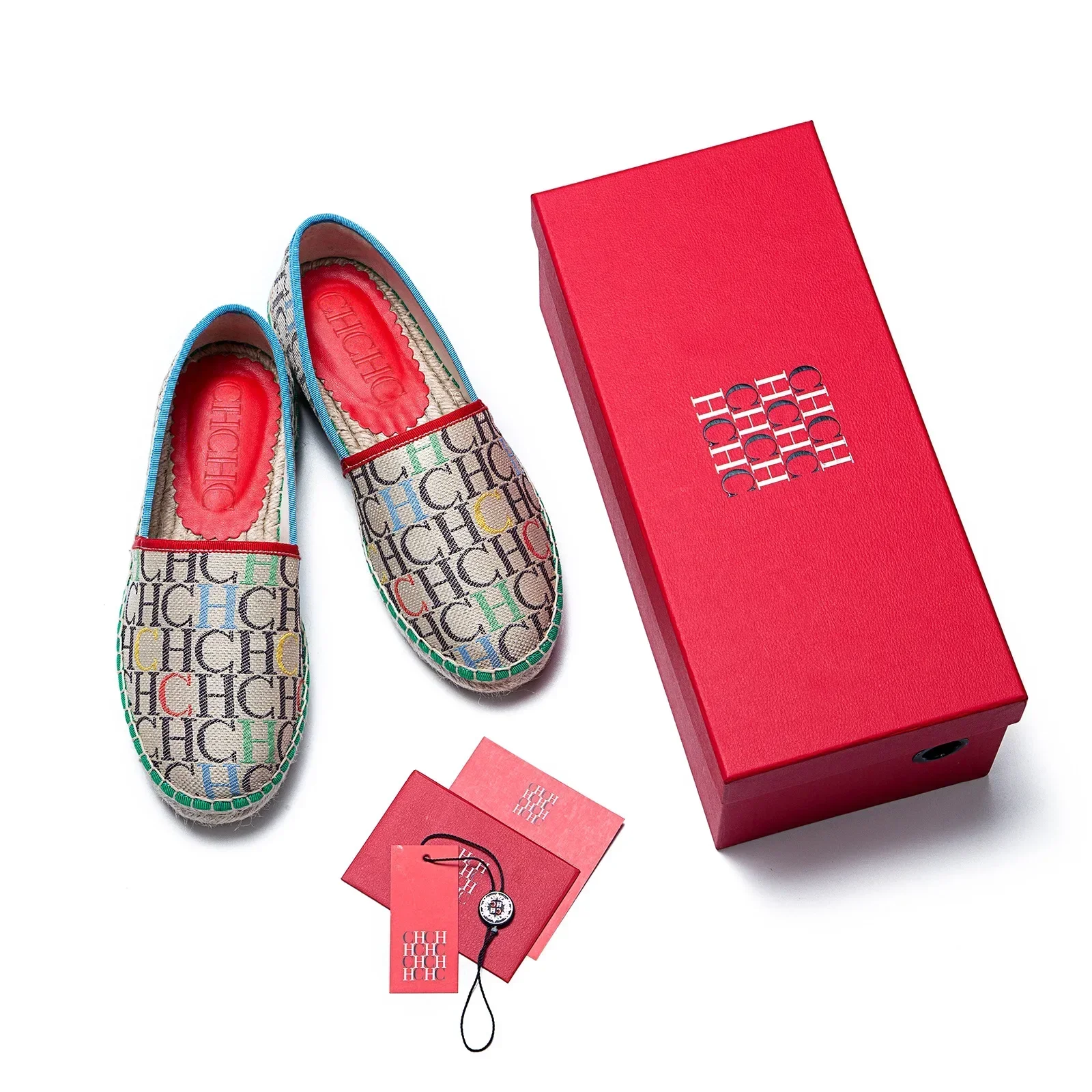 CH women's high-quality casual fisherman shoes flats, high-end outdoor classic letter design printed women's shoes