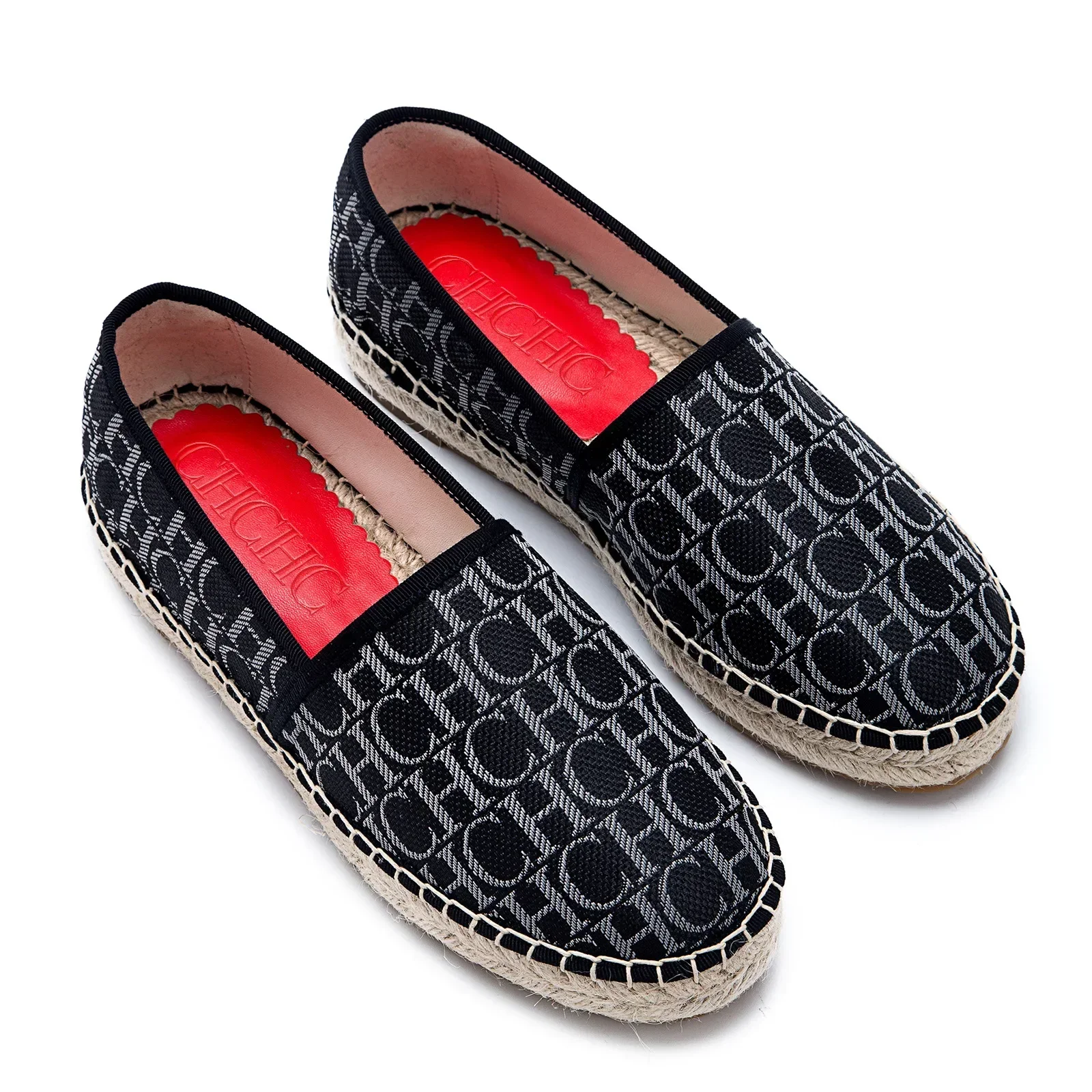 CH women's high-quality casual fisherman shoes flats, high-end outdoor classic letter design printed women's shoes
