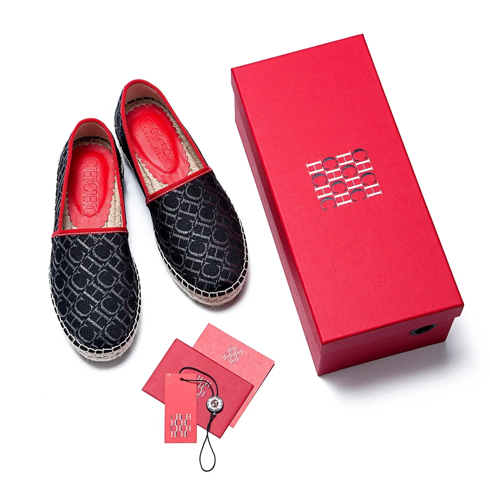 CH women's high-quality casual fisherman shoes flats, high-end outdoor classic letter design printed women's shoes