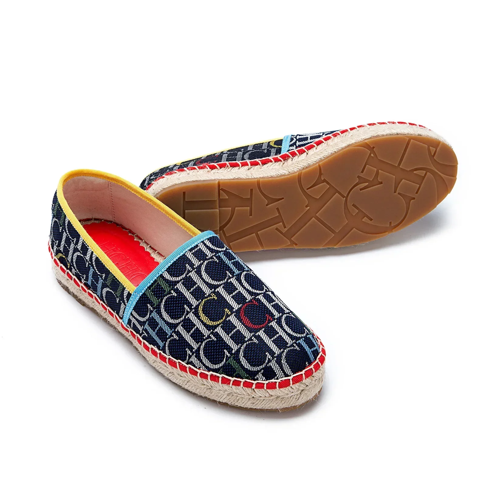CH women's high-quality casual fisherman shoes flats, high-end outdoor classic letter design printed women's shoes