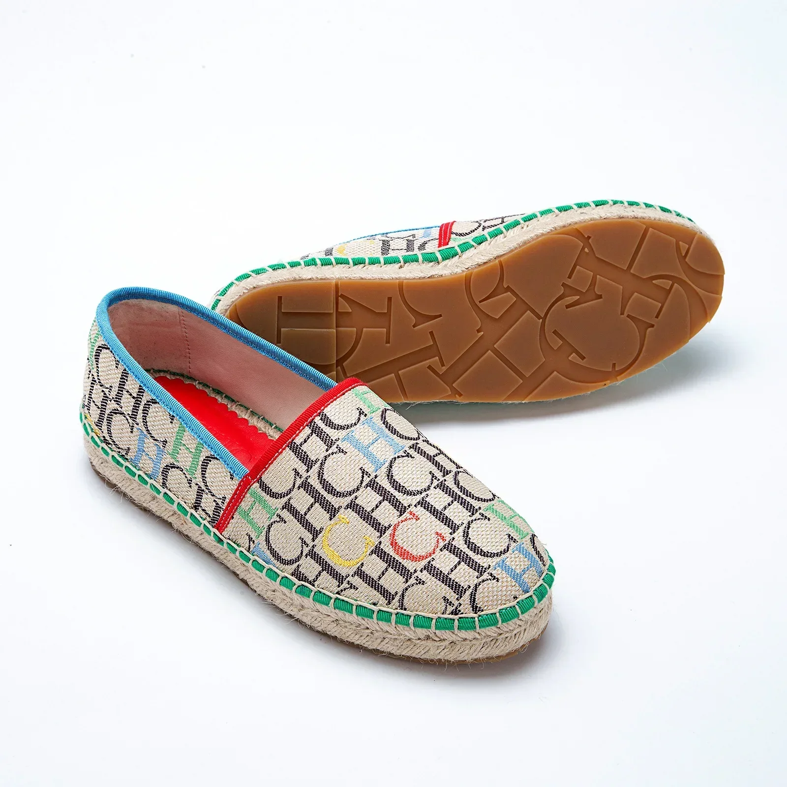 CH women's high-quality casual fisherman shoes flats, high-end outdoor classic letter design printed women's shoes