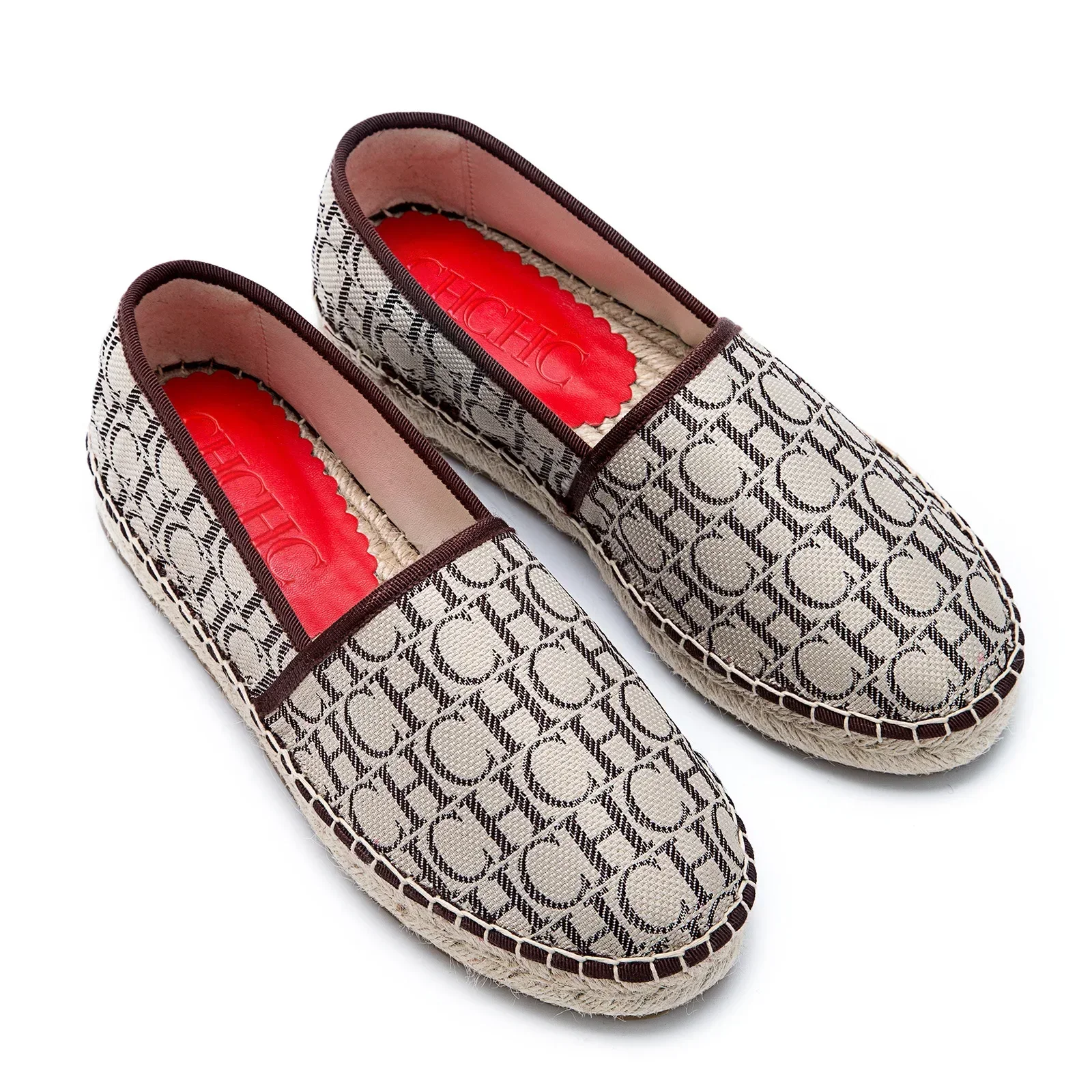 CH women's high-quality casual fisherman shoes flats, high-end outdoor classic letter design printed women's shoes