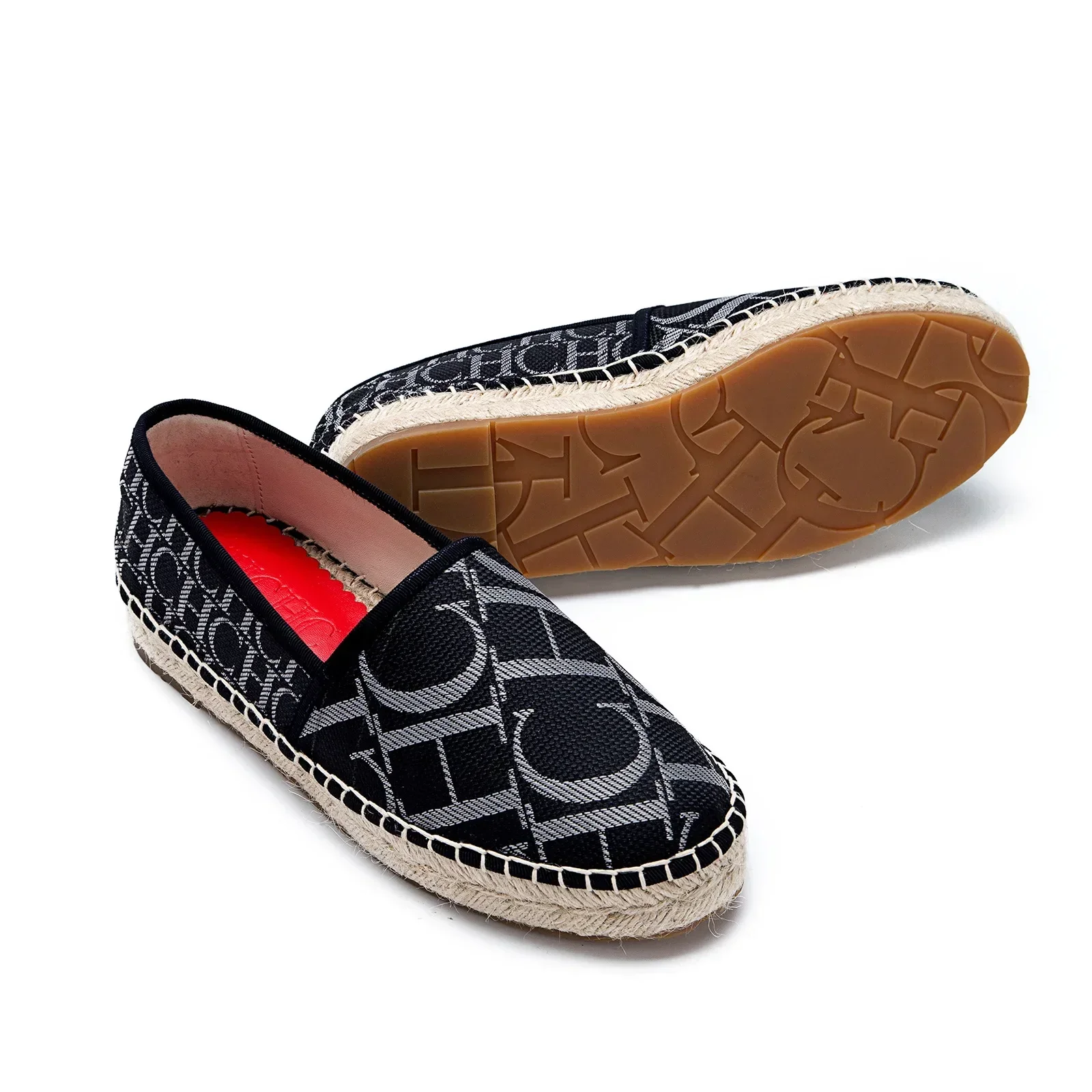 CH women's high-quality casual fisherman shoes flats, high-end outdoor classic letter design printed women's shoes