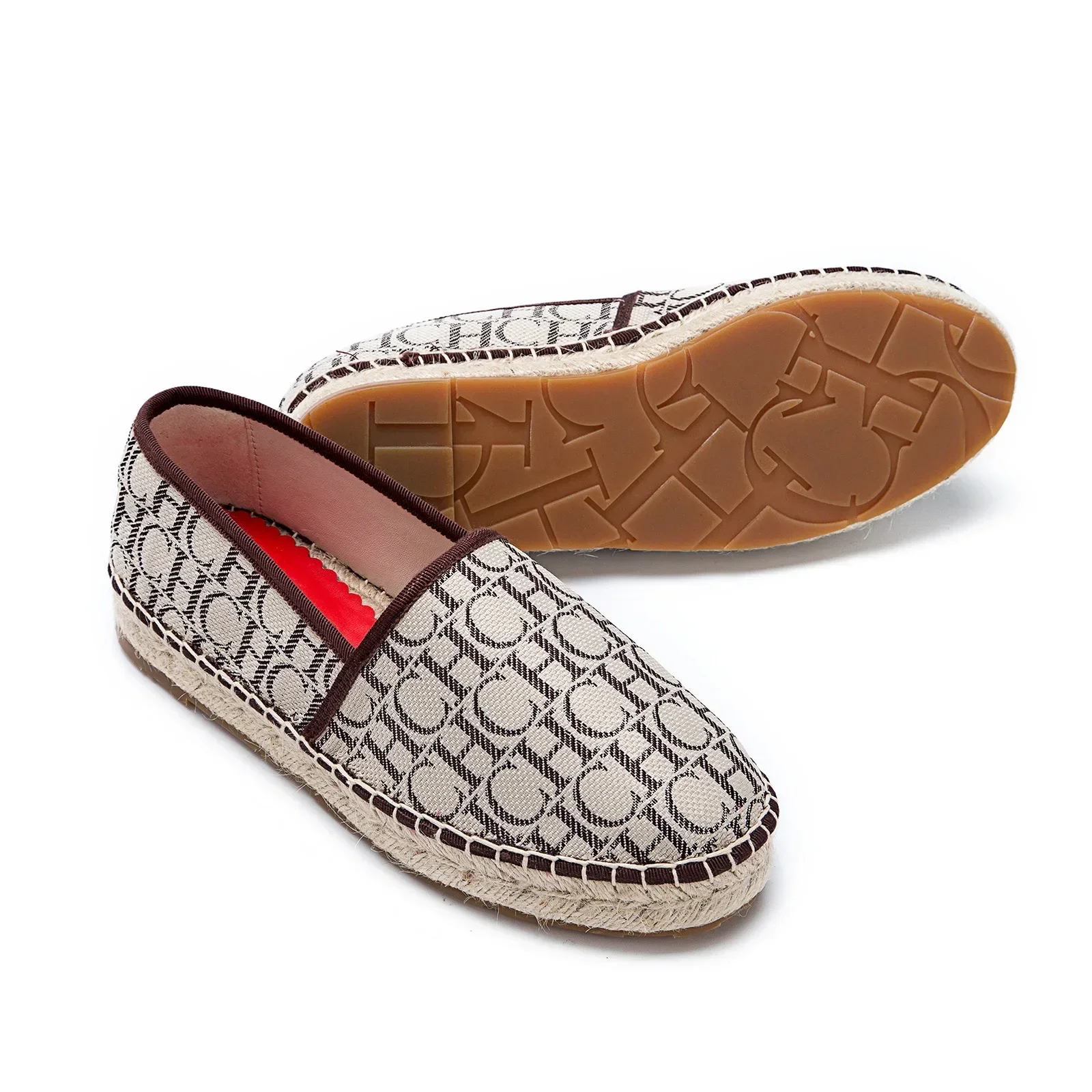 CH women's high-quality casual fisherman shoes flats, high-end outdoor classic letter design printed women's shoes