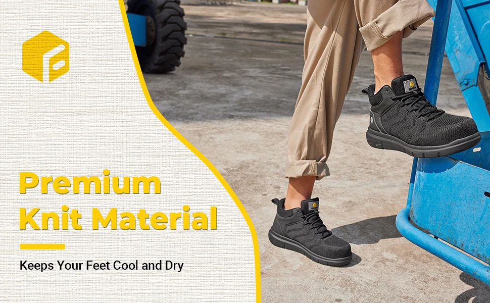 FitVille Men's High Top Safety Work Boots, Wide Width Composite Steel Toe Waterproof Anti-slip Outdoor Footwear for Construction Work