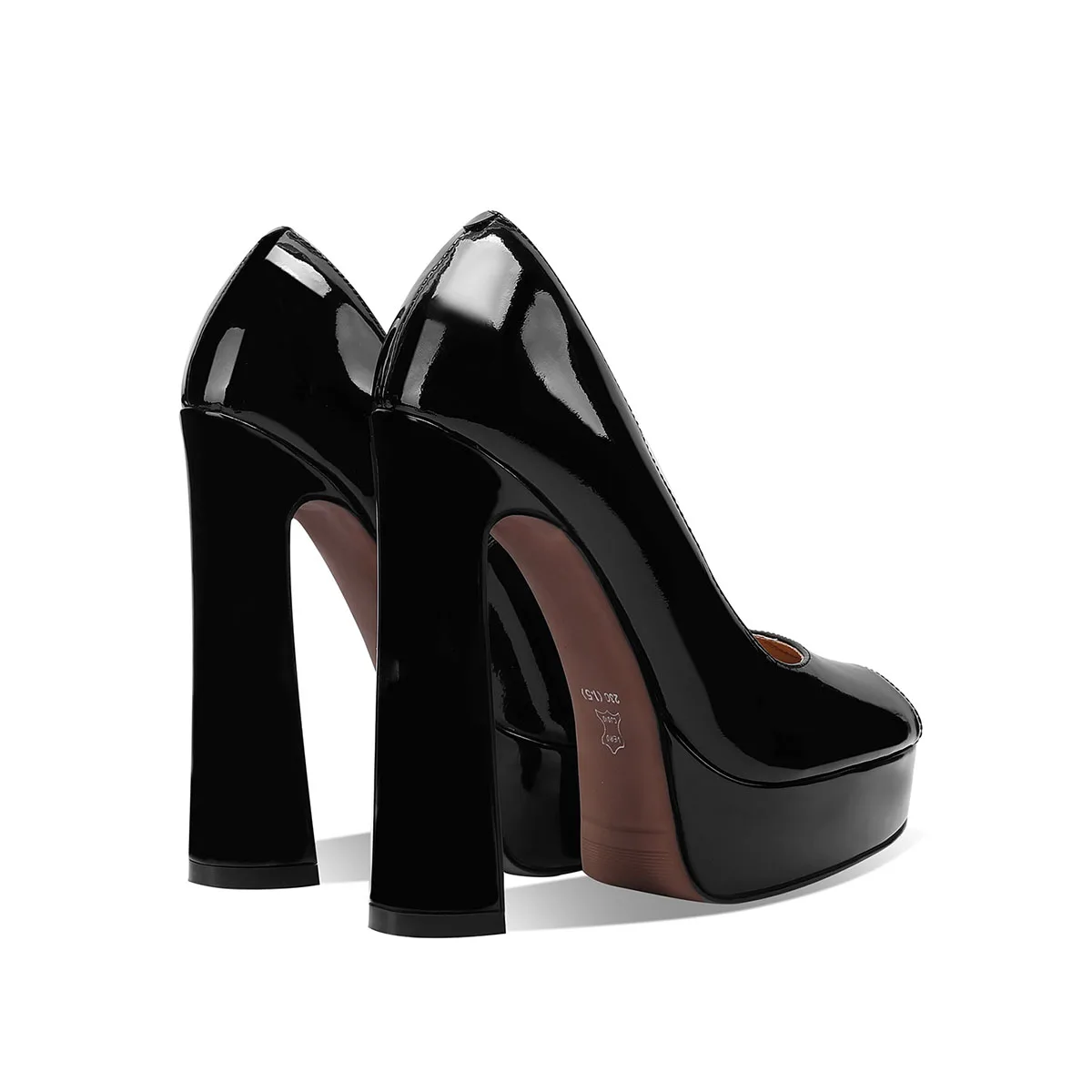 Arden Furtado 2025 Summer Cow patent leather peep toe Pumps Round toe Platform Super high heel Single shoe Wedding shoes