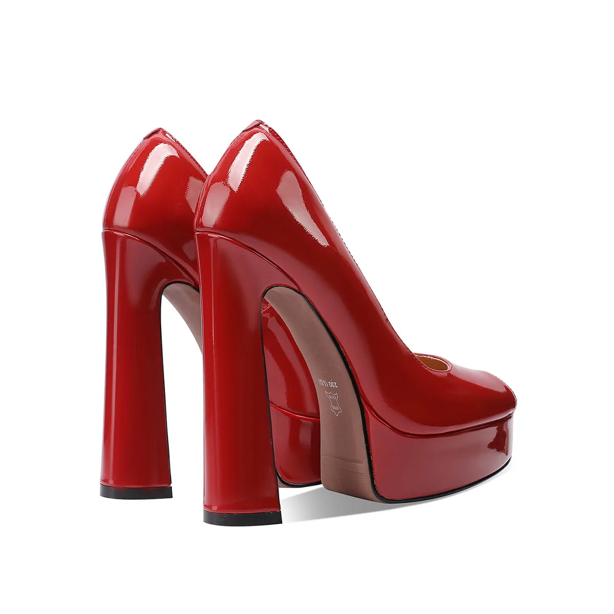 Arden Furtado 2025 Summer Cow patent leather peep toe Pumps Round toe Platform Super high heel Single shoe Wedding shoes
