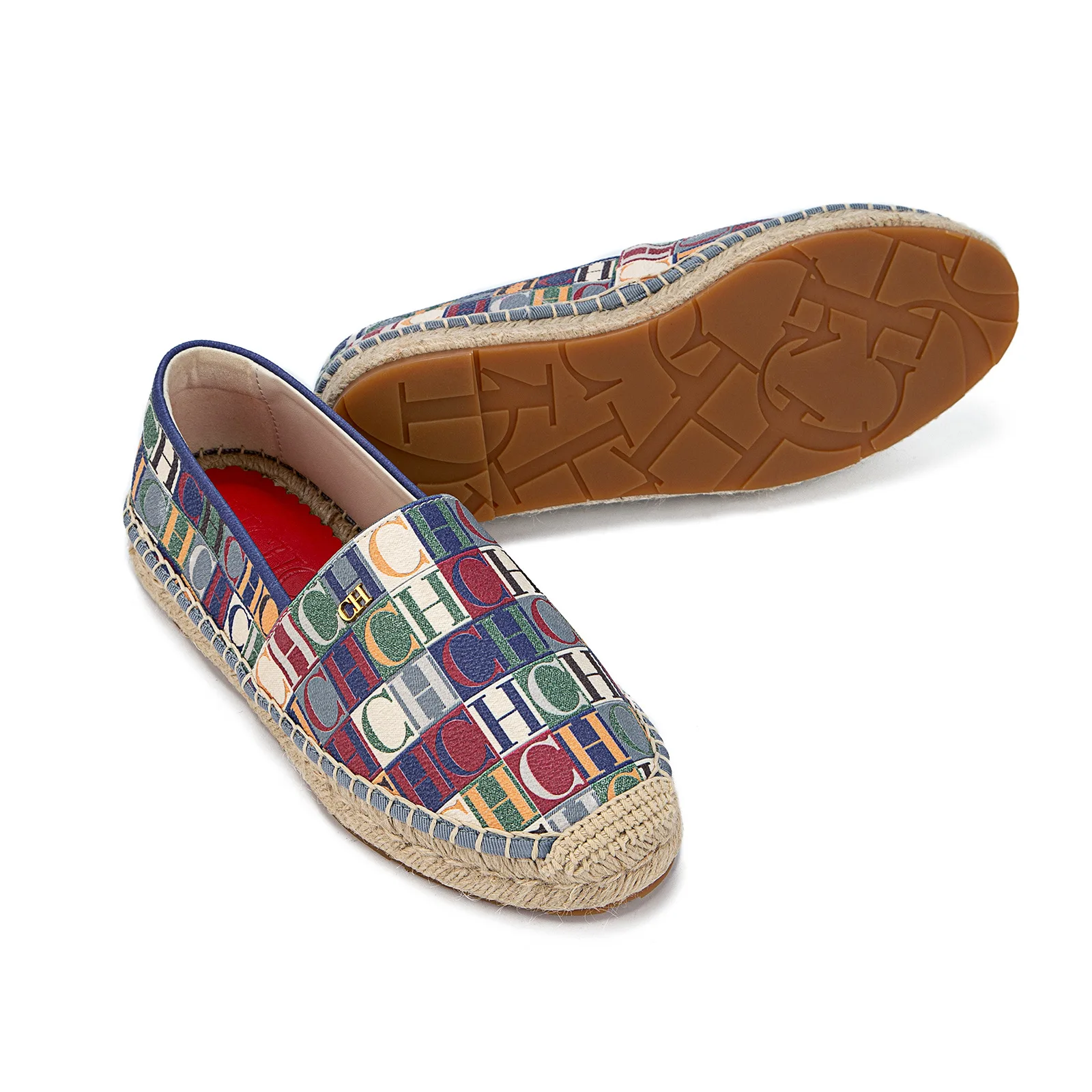 CHHC Spring Summer Women Espadrilles Color Block Letter Print Fashion Breathable Durable Classic Design Casual Shoes